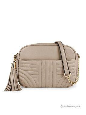 Quilted Crossbody Bags for Women Stylish Camera Bag with Tassel Lightweight
